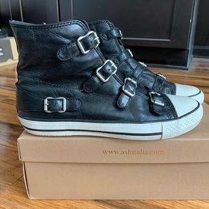 Ash Virgin black leather women’s high top.